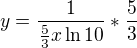 $y=\frac{1}{\frac{5}{3}x\ln 10}*\frac{5}{3}$