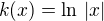 $k(x) = \ln\,|x|$