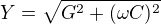 $Y=\sqrt{G^2+(\omega C)^2}$