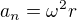 $a_n=\omega^2r$