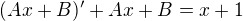 $(Ax+B)'+Ax+B=x+1$