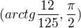 $(arctg\frac{12}{125},\frac{\pi }{2})$