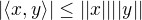 $|\langle x,y\rangle| \le ||x|| ||y||$