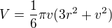 $V = \frac16 \pi v (3r^2 + v^2)$