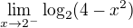 kopírovat do textarea $\lim_{x\to2^-}\log_{2}(4-x^2)$