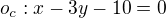$o_{c}:x-3y-10=0$
