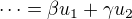 $\cdots = \beta u_1+ \gamma u_2$