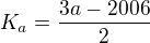 $K_a = \frac {3a-2006}2$