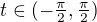 $t\in(-\tfrac{\pi}2,\tfrac{\pi}2)$