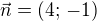 kopírovat do textarea $\vec{n}=(4;\,-1)$