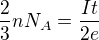 kopírovat do textarea $\frac23nN_A=\frac{It}{2e}$
