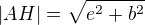 kopírovat do textarea $|AH|=\sqrt{e^2+b^2}$