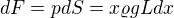 $dF=pdS=x\varrho gLdx$