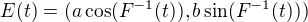 $E(t)=(a\cos(F^{-1}(t)),b\sin(F^{-1}(t)))$
