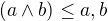$(a\wedge b)\le a,b$