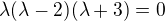 $\lambda(\lambda -2)(\lambda +3)=0$