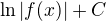 $\ln |f(x)|+C$