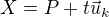 $X = P+ t\vec{u}_k $