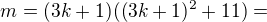 kopírovat do textarea $m=(3k+1)((3k+1)^{2}+11)=$