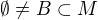 kopírovat do textarea $\emptyset\neq B\subset M$