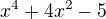 $x^{4}+4x^{2}-5$