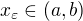 $x_{\varepsilon }\in (a,b)$