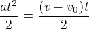 $\frac{at^2}{2}=\frac{(v-v_0)t}{2}$