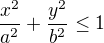 $\frac{x^2}{a^2}+\frac{y^2}{b^2} \leq 1$