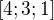 $[4;3;1]$