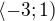 $\langle-3;1)$