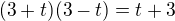 kopírovat do textarea $(3+t)(3-t)=t+3$
