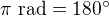 kopírovat do textarea $\pi\ \text{rad}=180^\circ$