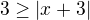 $3\ge |x+3|$