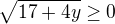 kopírovat do textarea $\sqrt{17+4y}\ge 0$