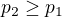 $p_2 \ge p_1$