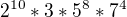 $2^{10}*3*5^{8}*7^{4}$