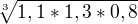 $\sqrt[3]{1,1*1,3*0,8}$
