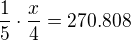 $\frac{1}{5}\cdot \frac{x}{4}=270.808$