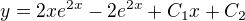 $y=2xe^{2x}-2e^{2x}+C_1x+C_2$