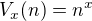 $V_x(n)=n^x$
