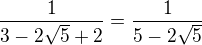 kopírovat do textarea $\frac{1}{3-2\sqrt5+2}=\frac{1}{5-2\sqrt5}$