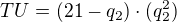 $TU = (21 - q_{2})\cdot (q_{2}^{2})$