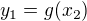 $y_1=g(x_2)$