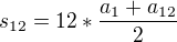 $s_{12}=12*\frac{a_1+a_{12}}{2}$