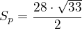 $S_p=\frac{28\cdot \sqrt{33}}{2}$