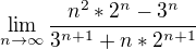 $\lim_{n\to\infty } \frac{n^2*{2^{n}-3^{n}}}{3^{n+1}+n*2^{n+1}}$
