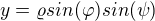 $y=\varrho sin(\varphi )sin(\psi )$