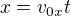$x=v_{0x}t$