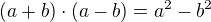 $(a+b) \cdot (a-b)=a^{2}-b^{2}$