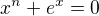 kopírovat do textarea $x^{n}+e^{x}=0$